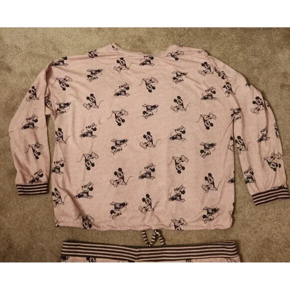 Disney Women's Pink Set of Sweatpants & Sweatshirt Mickey & Minnie Size XXL - Picture 10 of 10